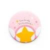 Round Mini Pocket Makeup Mirror Single Side Cartoon Patterns Compact Travel Portable Mirror