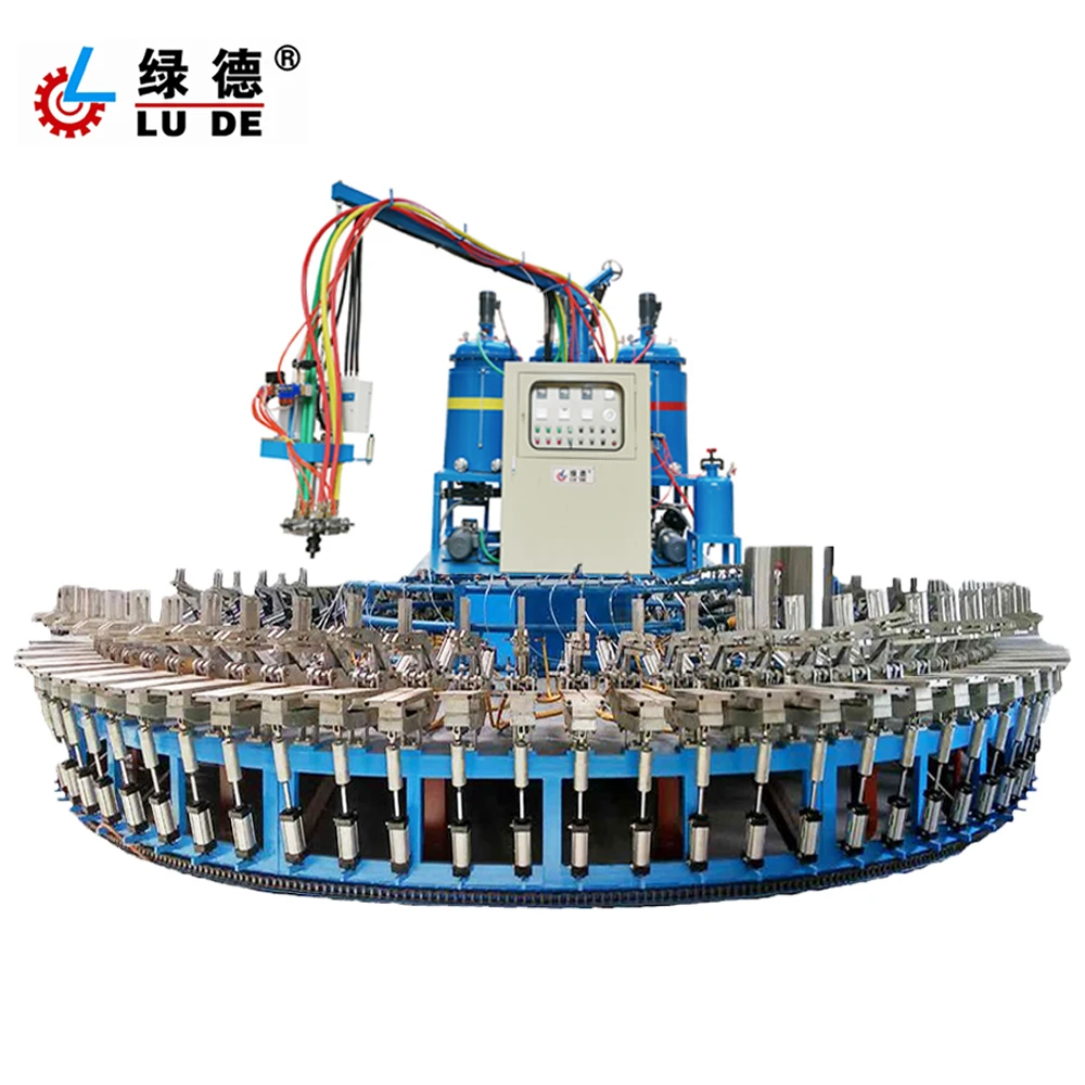 
Automatic Insole and Outsole pu rotary machine polyurethane foam shoe sole production line 