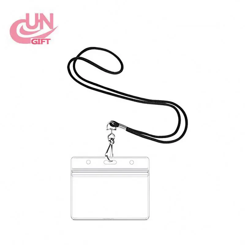 Clear Plastic Horizontal Name Tag ID Card Holder Badge with Clip Wholesale