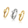 R-67 xuping gold plated heart stack rings sets jewellery,womens stainless steel finger heart shape rings