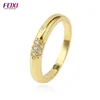Wuzhou Foxi Factory-Sale Metal Alloy Illusion Setting 1.0mm CZ Stones Diamond Gold Plated Rings For Party