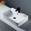 Fashion white easy to clean solid surface bathroom sink for home used