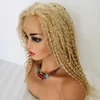 Wholesale full head hair wig 613 curly full lace wig Afro curl honey blond full lace wig human hair blonde