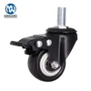 Swivel 1.5 Inch Small Furniture Threaded Stem Caster Wheel With Brake