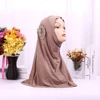 Ready in stock free size for IEid new design cotton hijab with flower easy to wear one piece