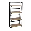 4-Tier Movable Folding Bookshelf Ladder Bookcase Storage Shelf Accent Furniture Industrial Look