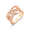 Peishang 925 Sterling silver 24k White Zircon X Infinity Interweave Cross Long Hollow queen Rings