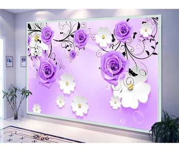 3d 紫のバラ壁画壁紙ホワイト小花 Buy 3d 紫のバラ壁画 3d 紫のバラの壁紙 3d 紫のバラ壁画壁紙 Product On Alibaba Com