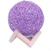 3W USB rechargeable baby use wooden fabric earth space moon lunar ball rattan led night light table lamp for bedroom Decor