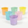 New Design Hot Sale Popular Mini Plastic Pearlized Pastel Easter Pails with Handle Customized Cheap Promotional Mini Bucket