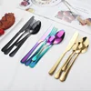 Hot Selling Portuguese Western Tableware Set Of Four Colourful Stainless Steel Knife And Fork Set