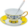 Ceramic vintage coffee cup and saucer 200ml tea cup sets with your own design
