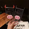 Glitter Decorations With Devil Horn Smart Phone Protective Case For Iphone X Back Cover