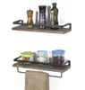 Quality Warranty Removable Towel Holder Metal structure design heat-resistant Wall Mounted Floating Storage Shelves