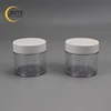Hot selling color logo as your request 60g white cap clear PETG plastic material cosmetic face scrub jar