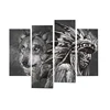 Black and White Indian Wolf Art Canvas Wall Decor Paintings