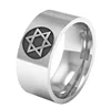2019 Gothic Style Hexagram men masonic stainless steel carbon fiber ring