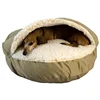 Fancy Comfortable Wide Entrance Breathable Waterproof Dirt Resistant Bottom Suede Fleece Cat Dog Pet Cave Cozy Bed