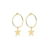 Inspire Jewelry Earring hoop earrings with star drop stainless steel ear ring for woman and girls silver gold plated wholesale