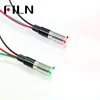 FILN 8mm flat head red green metal 6v 36v 110v 220v bi-color 12v bicolor led indicator light with cable
