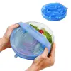 Silicone Stretch Lids Reusable Stretch Covers, Seal Food Stretch Wrap Fit for Various Sizes and Shapes Containers, Cups, Bowl, K