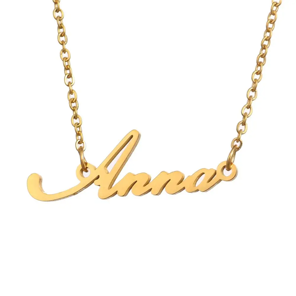 Custom DIY Design 925 sterling silver 18k gold plated name necklace personalized