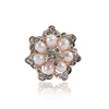 Handmade Sparkly Rhinestone Pearl Button Clear Alloy Crystal Flatback Wedding Buttons For Head-wear Metal Button