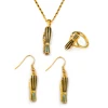 U7 PNG Jewelry Drum Necklace Set papua New Guinea Pendant Necklaces Earrings Ring set PNG Style Kundu Jewelry sets