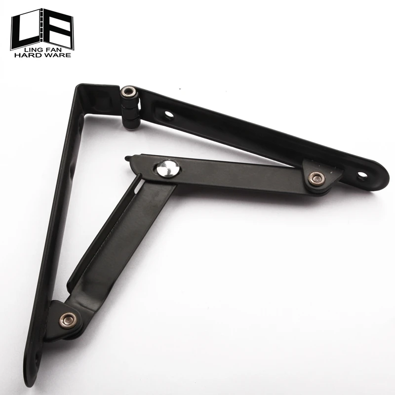 Folding Black Steel Heavy Duty L Corner Brace Joint Angle