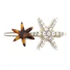 new design fashionable diamond hair clip accessories acrylic hexagon starfish shaped women clip in hair extension