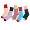 Custom High Quality Fashion Spring Spliced Color Cotton Crew Socks