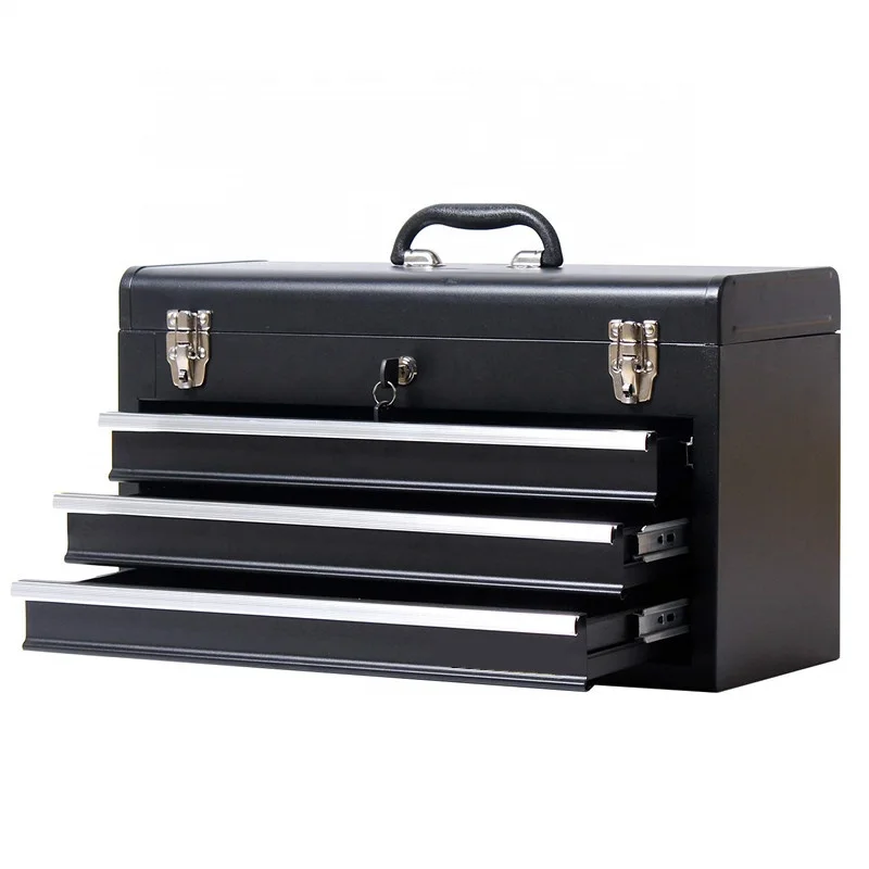 Steel Tool Box Portable 3 Drawer With Lockable Pink Carpenter Tool