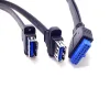 Factory Wholesale Panel Mount USB 3.0 Female Screw Dual Type A Female to Motherboard 20 pin Y Splitter Flat Cable 0.5m