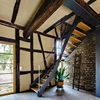 Stairs Curved Staircase with Glass Steps Double Stainless Steel Mono Stringe