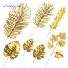 LLV179 popular selling wedding stage decoration gold leaf palm leaf plates