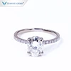 Tianyu customized 14k/18K white gold hidden halo ring 6.5*8.5mm oval brilliant cut moissanite gold wedding lady ring
