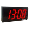 GlobalTime Digital WiFi Clock 4" x 4 Red Digits, Black Plastic Case, IP Based Clocks