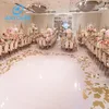 ACS 2019 glossy wedding dance floor aluminium alloy edge wood flooring white dance