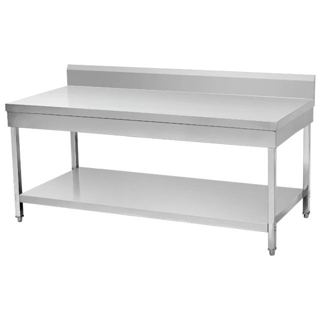 Stainless Steel Commercial Kitchen Worktable With Backsplash Custom Made Workbench Work Bench Stainless Steel Commercial Kitchen Worktable With Backsplash Custom Made Workbench Work Bench