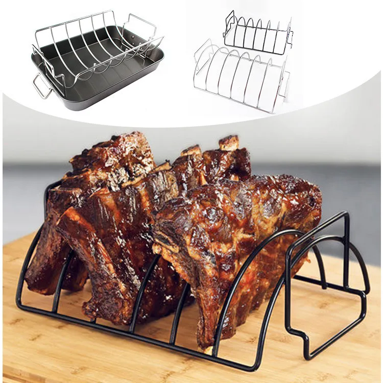Nonstick Bakeware Barbecue Rack Stainless Steel Roaster Wing Rack