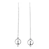S925 Sterling silver, moon Cat Pendant Long earrings for women
