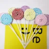 Sweet candy cupcake topper happy birthday party wedding cake decorations