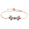 Luxury multi pave cubic zirconia double butterfly and flower mesh bracelet charm bracelet jewelry zircon bracelet