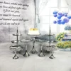 New Silver Metal Wedding Fancy Set Tiered Mirror High Tea Cake Stand