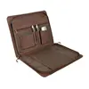New Popular Leather Zipper Padfolio Custom Logo Document Portfolio File Folder