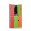 high quality school office colorful metal storage files safe filing 6 lockers steel wardrobe cabinet