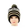 New design ski knitted hat purple/yellow script scarves and beanies gloves