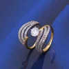 11365 Sell well new type white + 18k multicolor double happiness eternity ring