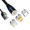 3 in 1 Max 3A Magnetic Data Cable For iPhone / Micro USB / Type C Magnetic Data Cable