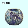 Crackle Map design mix blue color Home decoration Handmade Glass mosaic candle holder